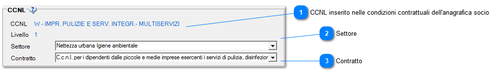 Configurare la tabella CCNL con settore e contratto