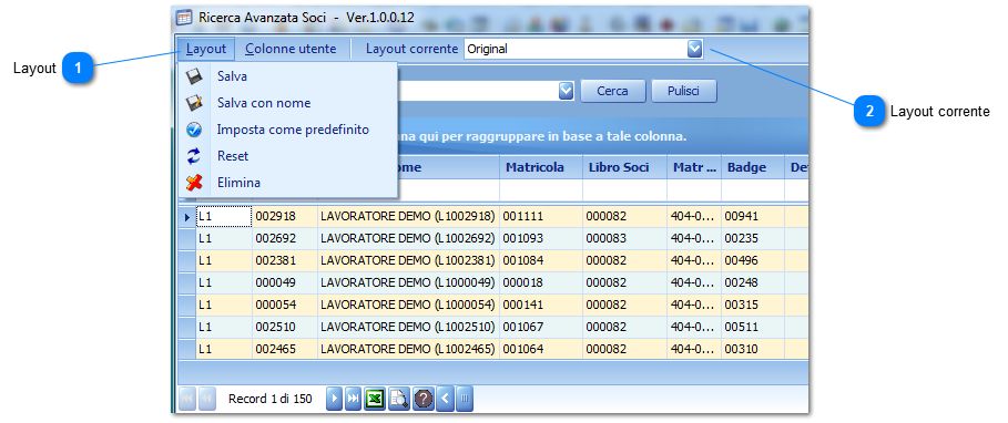 Gescoop - Nuova funzione salva e imposta layout predefinito nelle ricerche avanzate