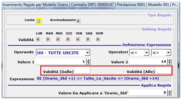 Rilore - Regole di arrotondamento timbrature con validità oraria